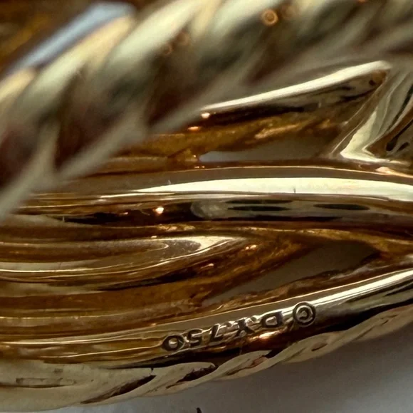 David Yurman Large Pearl Cluster Ring 18K Yellow Gold Diamonds Size 6.5 - Picture 5 of 6